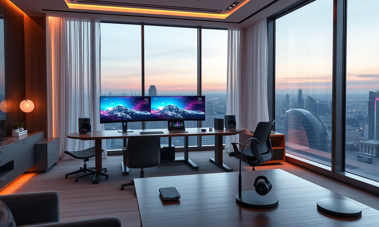 Espaço ideal para trabalho remoto com tecnologia avançada